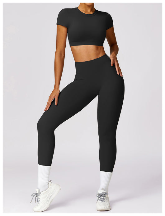 Top Deportivo Ajustado Antiimpacto con Manga Corta para Yoga - Image 37