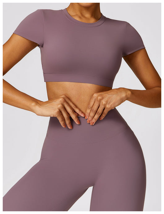 Top Deportivo Ajustado Antiimpacto con Manga Corta para Yoga - Image 39