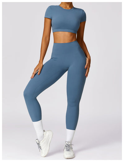 Top Deportivo Ajustado Antiimpacto con Manga Corta para Yoga - Image 50