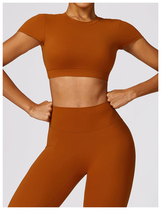 Top Deportivo Ajustado Antiimpacto con Manga Corta para Yoga - Image 52