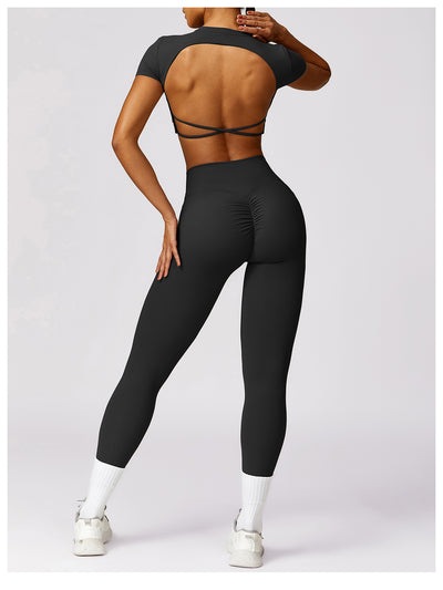 Top Deportivo Ajustado Antiimpacto con Manga Corta para Yoga - Image 56