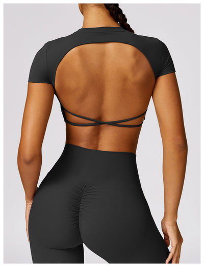 Top Deportivo Ajustado Antiimpacto con Manga Corta para Yoga - Image 60