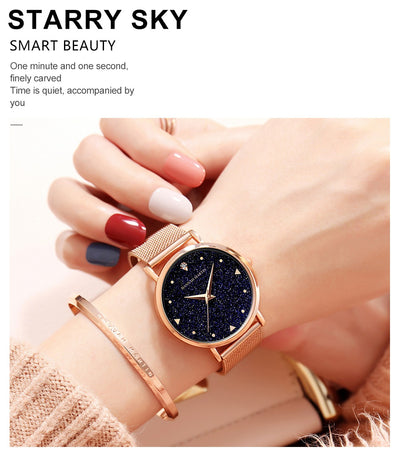 Reloj de Cuarzo Impermeable para Mujer con Diseño Estrellado Minimalista - Image 24