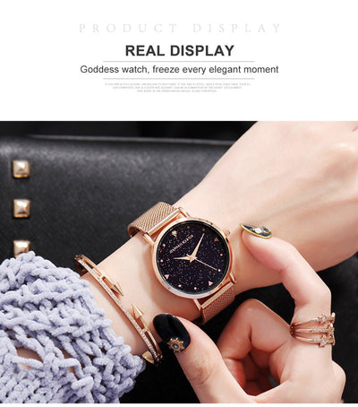 Reloj de Cuarzo Impermeable para Mujer con Diseño Estrellado Minimalista - Image 26