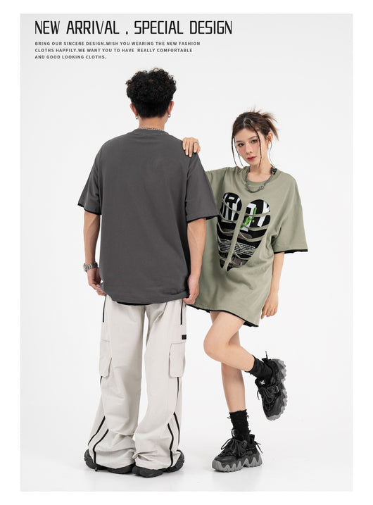 Camiseta Suelta con Detalles Rasgados y Costuras Decorativas - Image 19