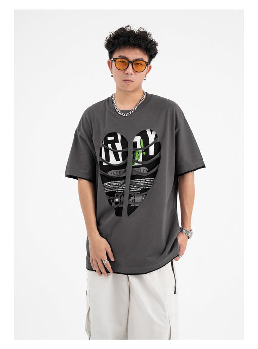 Camiseta Suelta con Detalles Rasgados y Costuras Decorativas - Image 21