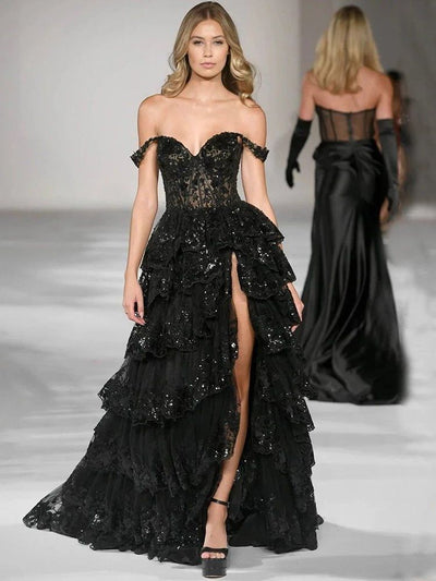 Vestido de Fiesta Satén Negro Elegancia Francesa - Image 4