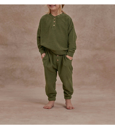 Conjunto de Pijama Infantil en Tela de Toalla - Comodidad Simplista para el Hogar - Image 24