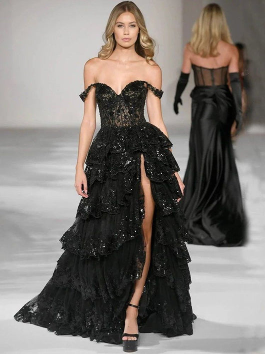 Vestido de Fiesta Satén Negro Elegancia Francesa - Image 6