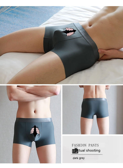 Bóxers para Hombre de Seda de Hielo para Verano - Estilo Simple y Creativo - Image 37