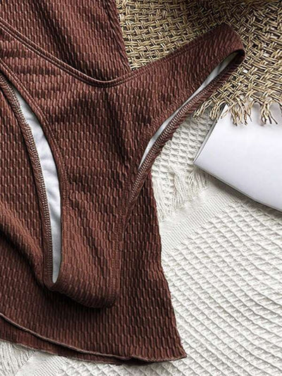 Traje de Baño Tres Piezas Elegante con Abertura Lateral - Image 55