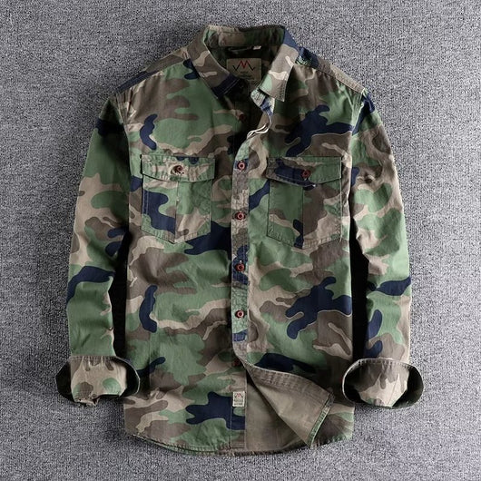 Camisa Overol Camuflado Lavado Americano Manga Larga - Image 7