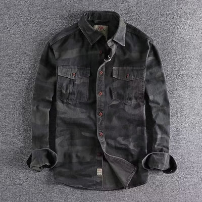 Camisa Overol Camuflado Lavado Americano Manga Larga - Image 9