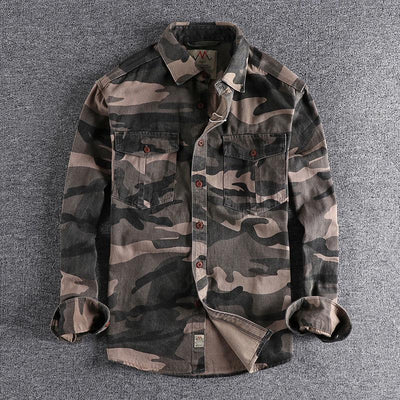 Camisa Overol Camuflado Lavado Americano Manga Larga - Image 12