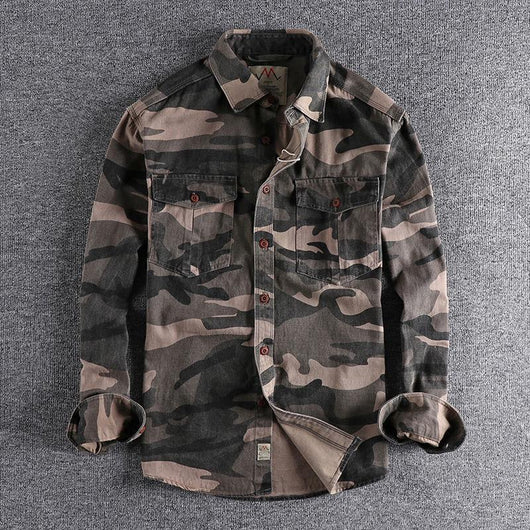 Camisa Overol Camuflado Lavado Americano Manga Larga - Image 12