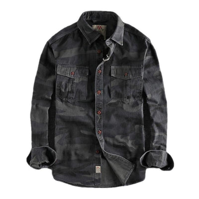 Camisa Overol Camuflado Lavado Americano Manga Larga - Image 13