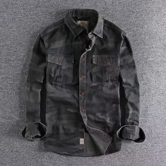 Camisa Overol Camuflado Lavado Americano Manga Larga - Image 14