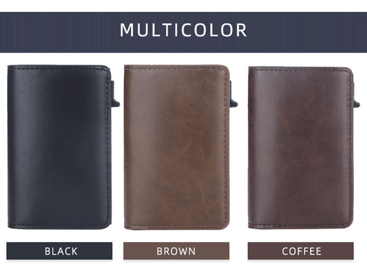 Billetera Protectora de Cuero Crazy Horse Anti-RFID para Hombre - Image 38