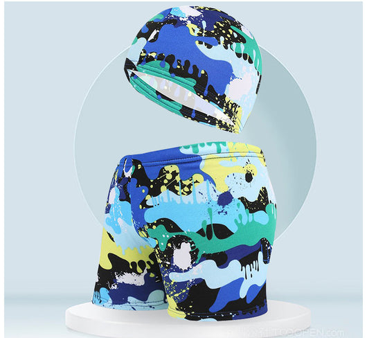 Traje de Baño Infantil con Gorro de Natación para Vacaciones en Playa - Image 24