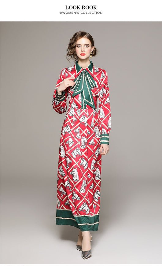Vestido Camisero Plisado con Estampado Floral Vintage y Cinturón - Image 34