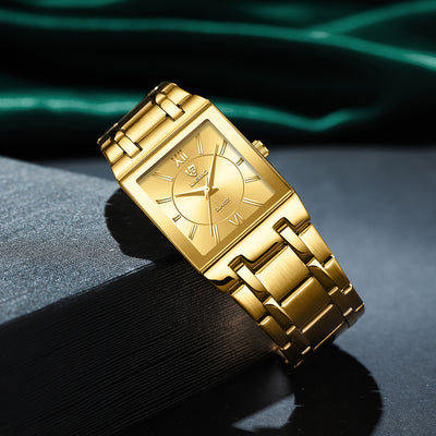 Reloj de Pareja Cuadrado Acero Inoxidable Estilo Ejecutivo - Image 24