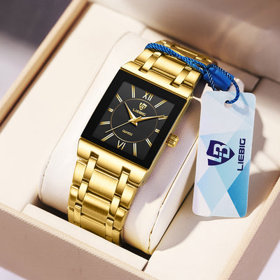 Reloj de Pareja Cuadrado Acero Inoxidable Estilo Ejecutivo - Image 26