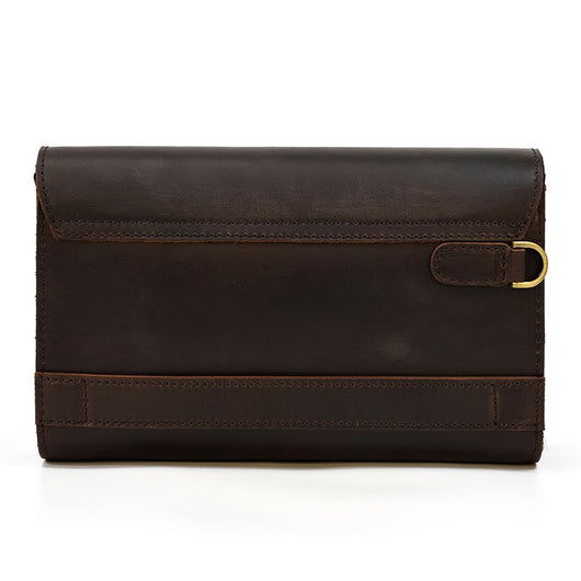 Billetera Multifuncional de Cuero Crazy Horse Estilo Retro para Hombre - Image 11