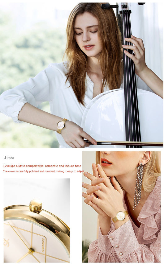 Reloj de Pulsera Mujer Minimalista Geométrico con Malla Metálica - Image 11