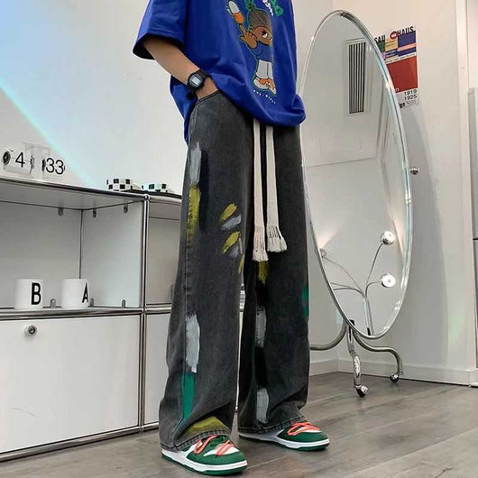 Pantalones Rectos Anchos Hip Hop Personalizados de Moda Urbana - Image 9