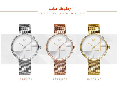 Reloj de Pulsera Mujer Minimalista Geométrico con Malla Metálica - Image 13
