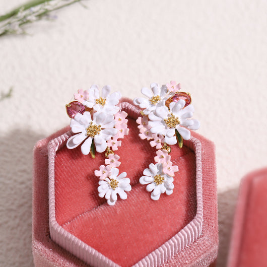 Aretes de Oro Zirconia con Flor de Encaje Verbena - Image 19