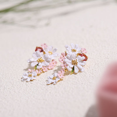 Aretes de Oro Zirconia con Flor de Encaje Verbena - Image 24