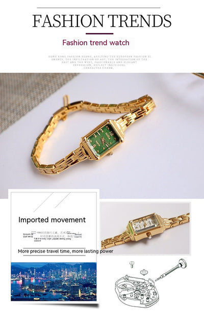 Reloj Cuadrado Dorado 18K para Mujer - Diseño Trendy y Elegante - Image 11