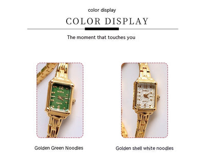 Reloj Cuadrado Dorado 18K para Mujer - Diseño Trendy y Elegante - Image 12