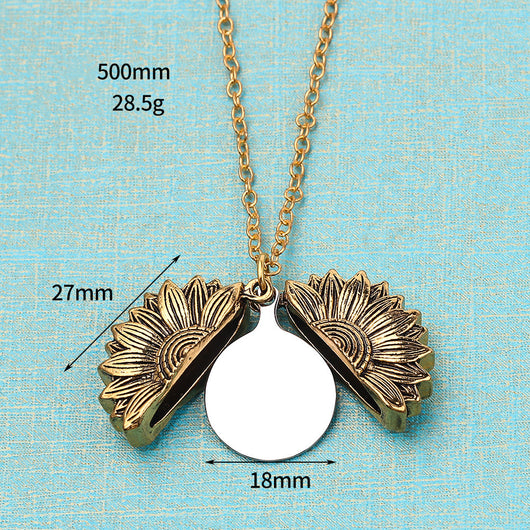 Collar Personalizado Girasol con Grabado de Nombre y Fecha - Image 6