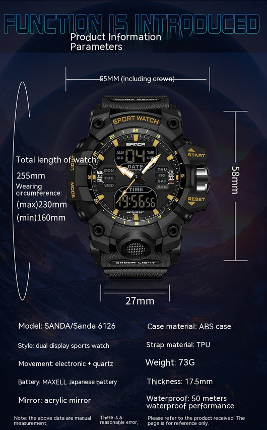 Reloj Despertador Multifuncional con Luz Verde y Sensor Fotoeléctrico - Resistente al Agua y Golpes - Image 25