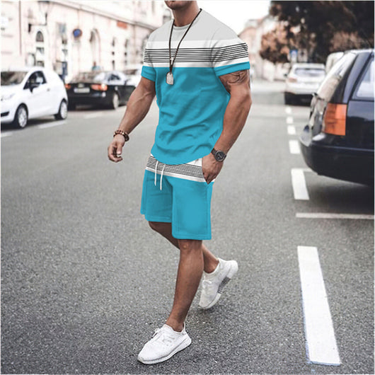 Playera Deportiva de Rayas para Hombre - Cuello Redondo Verano - Image 29