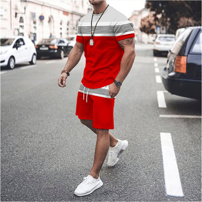 Playera Deportiva de Rayas para Hombre - Cuello Redondo Verano - Image 31