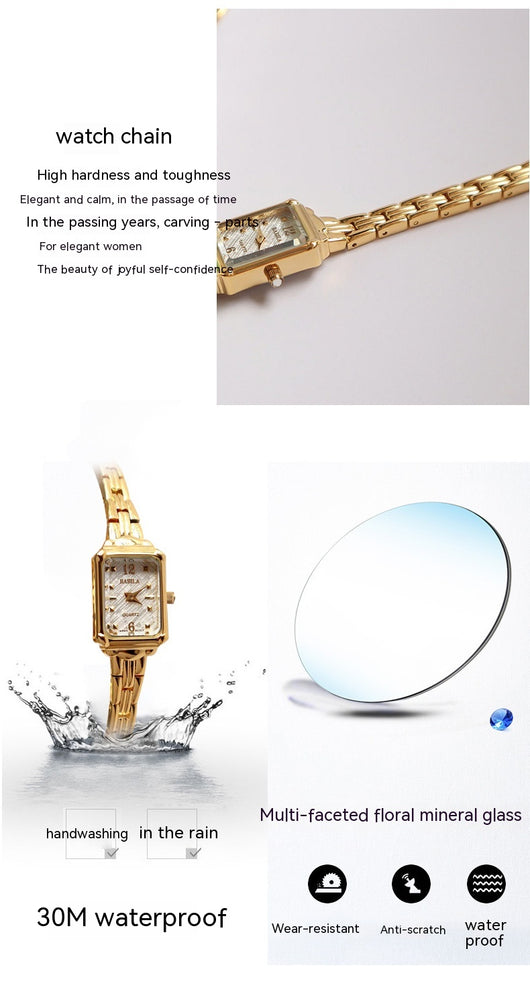 Reloj Cuadrado Dorado 18K para Mujer - Diseño Trendy y Elegante - Image 15