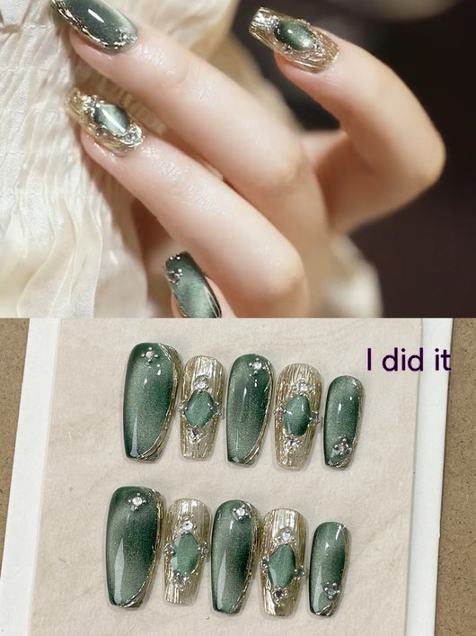 Manicura Artesanal Ojo de Gato Verde Bucheriti - Image 9