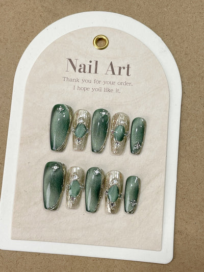 Manicura Artesanal Ojo de Gato Verde Bucheriti - Image 11