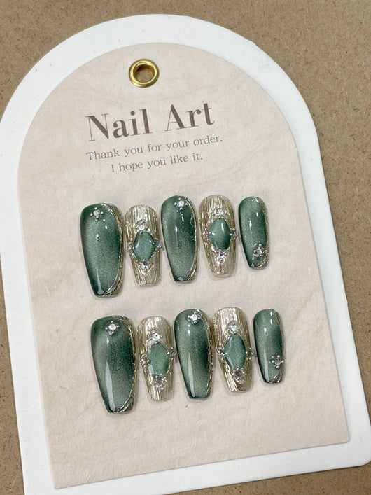 Manicura Artesanal Ojo de Gato Verde Bucheriti - Image 12