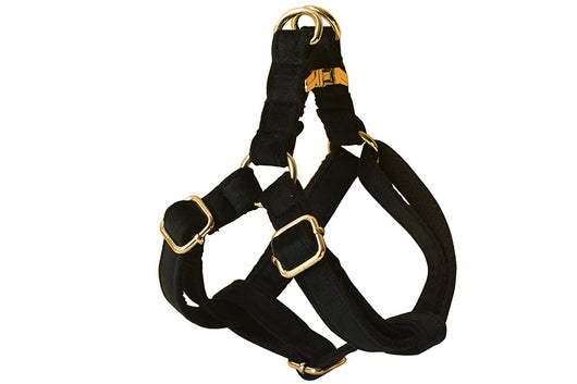 Arnés para Perro de Franela Negra con Hebilla Dorada - Image 7