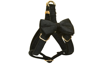 Arnés para Perro de Franela Negra con Hebilla Dorada - Image 11