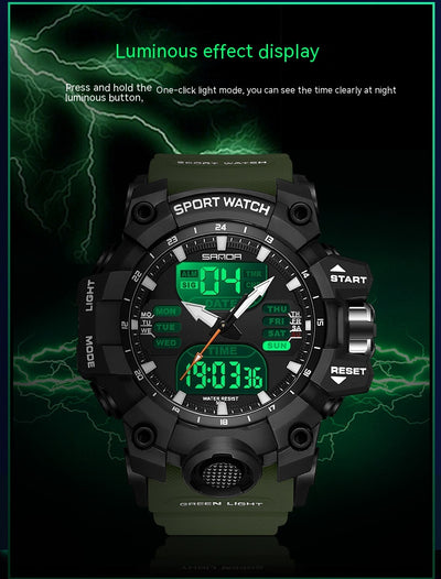 Reloj Despertador Multifuncional con Luz Verde y Sensor Fotoeléctrico - Resistente al Agua y Golpes - Image 41