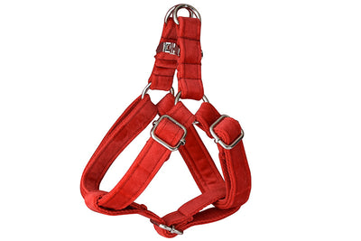 Arnés para Perro Rojo de Franela con Hebilla Dorada - Image 8