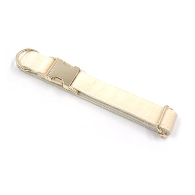 Collar para Perro Acolchado Crema con Hebilla Dorada - Image 16