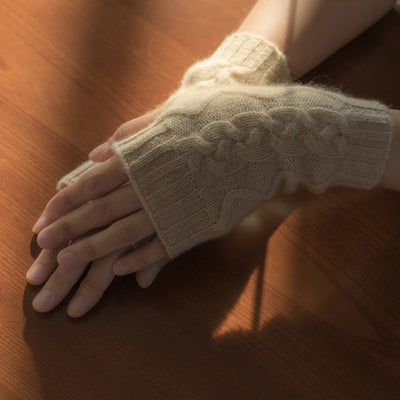 Guantes Mitón de Cachemira Retorcida para Otoño e Invierno - Image 16