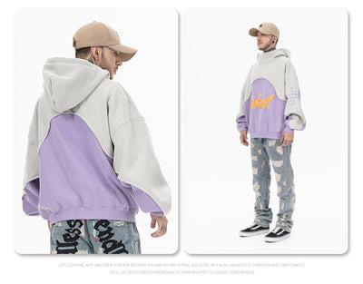 Sudadera con Capucha Acolchada de Terciopelo y Contraste de Colores - Image 32