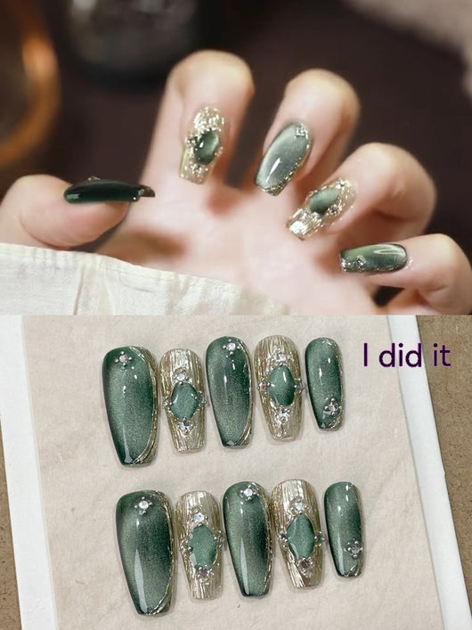 Manicura Artesanal Ojo de Gato Verde Bucheriti - Image 17